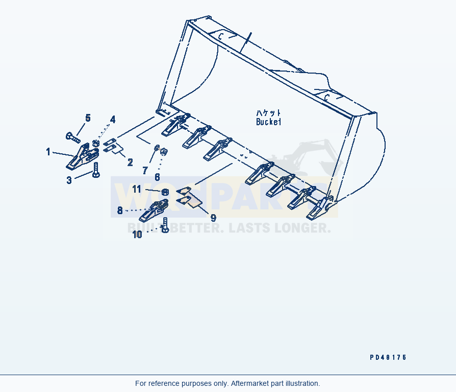 Komatsu WA470-3 Tooth(#50001-) parts diagram