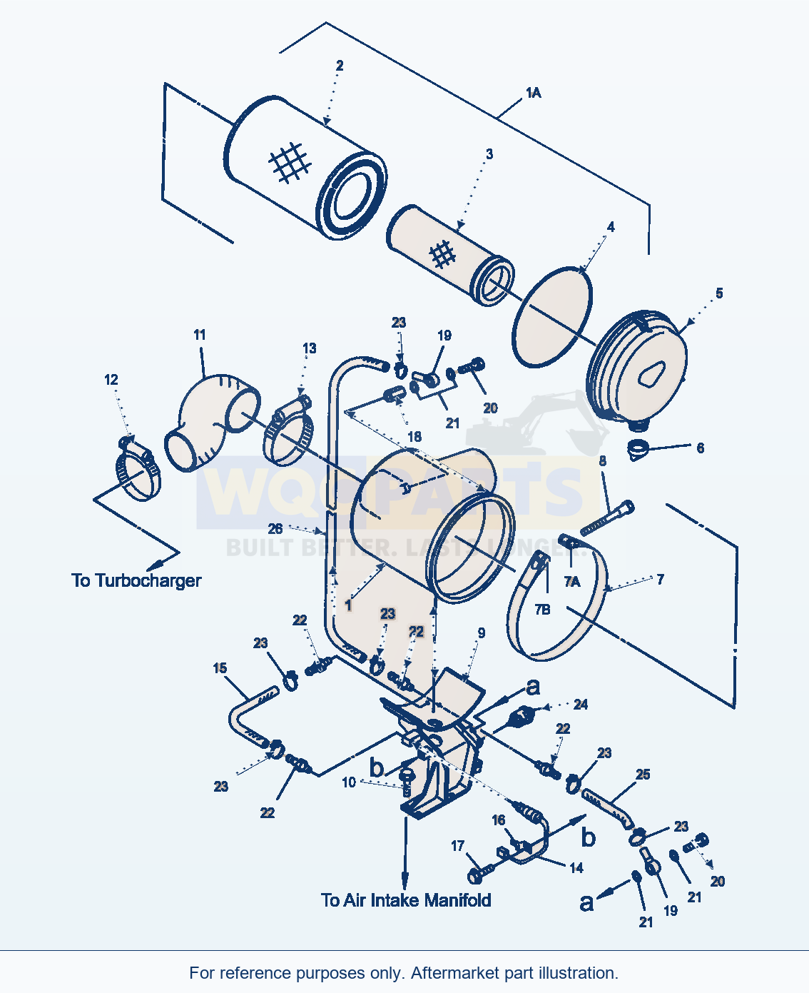 Komatsu WA470-5 Air Filter System, Standard (Gj2K2667) parts diagram
