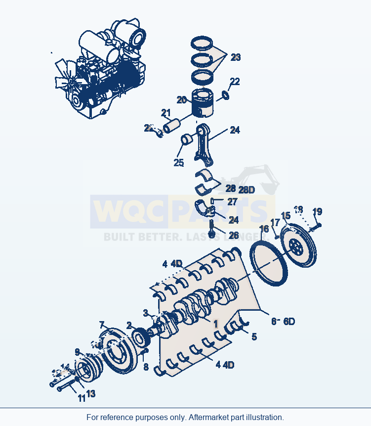 Komatsu WA470-5 Crank Assembly (Gj2K2649) parts diagram