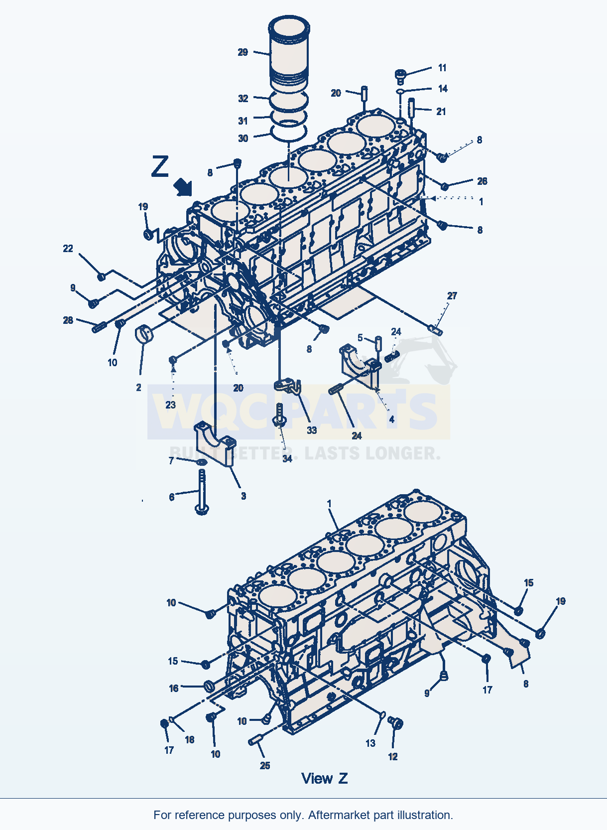 Komatsu WA470-5 Cylinder Block And Attaching Parts (Gj2K2646) parts diagram