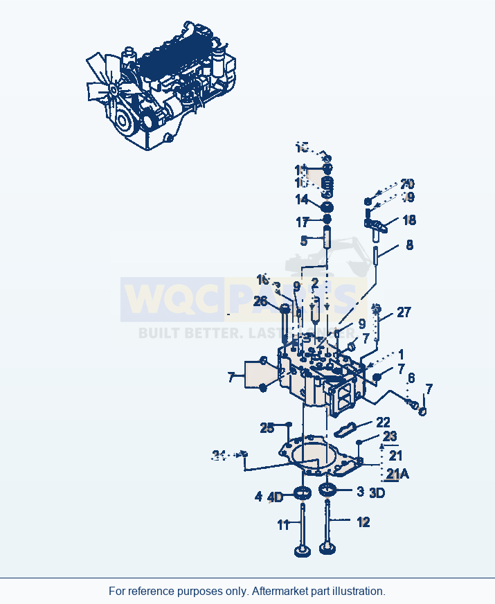 Komatsu WA470-5 Cylinder Head And Attaching Parts (Gj2K2650) parts diagram