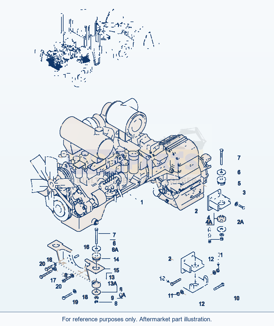 Komatsu WA470-5 Engine, Engine Mounting (Gj2K2645) parts diagram