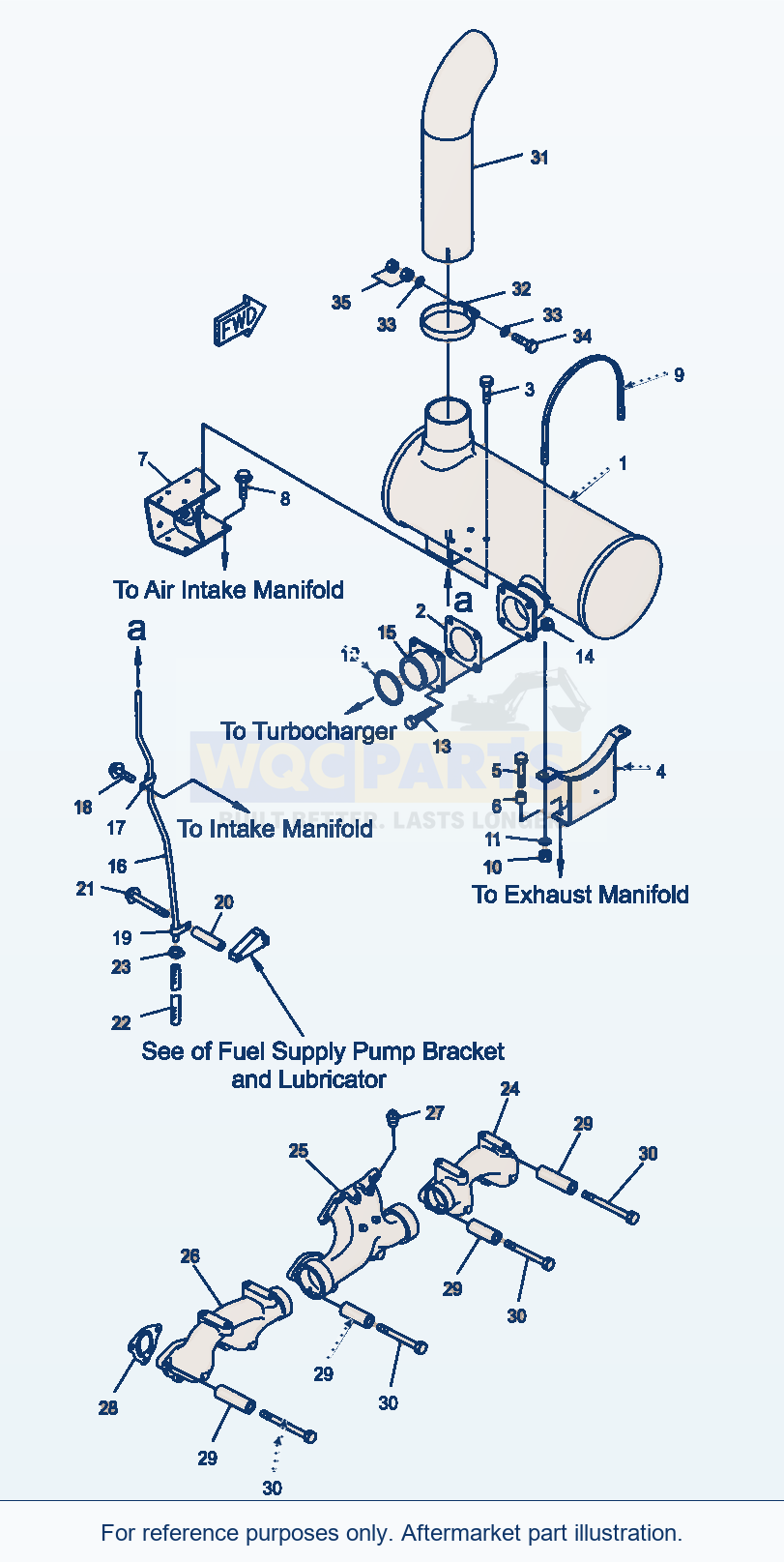 Komatsu WA470-5 Exhaust System (Gj2K2668) parts diagram