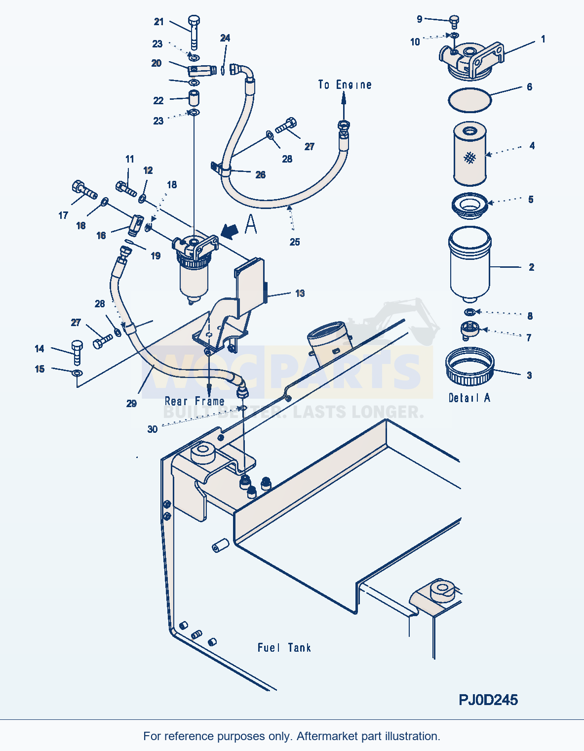 Komatsu WA470-5 Fuel Tank (Filter) Serial WA470-5H50051 - UP parts diagram