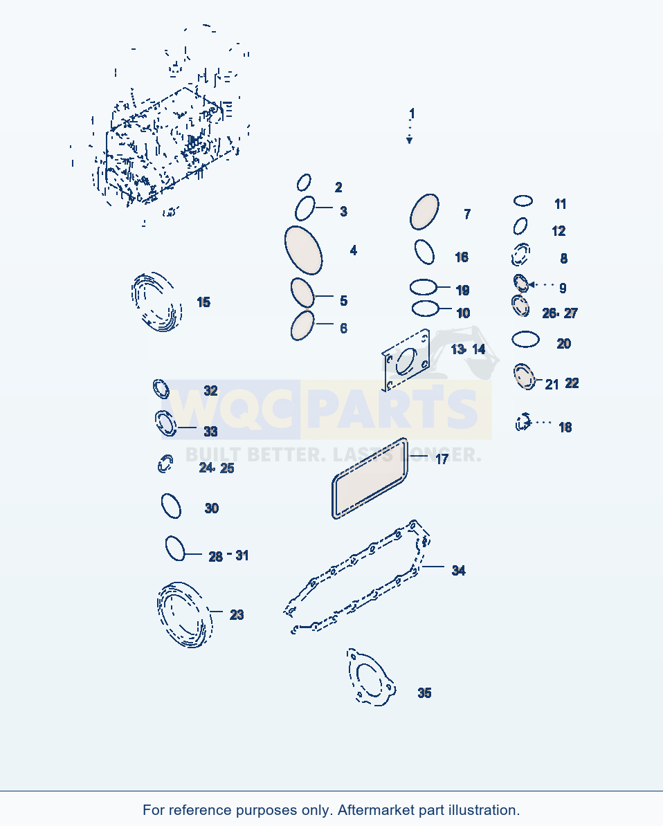 Komatsu WA470-5 Gasket Kit, Cylinder Bloc (Gj2K2648) parts diagram
