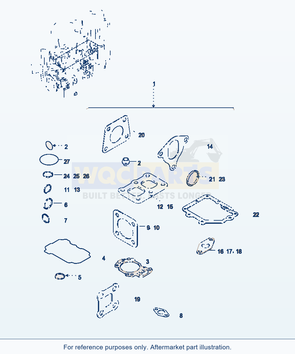Komatsu WA470-5 Gasket Kit, Cylinder Head (Gj2K2651) parts diagram