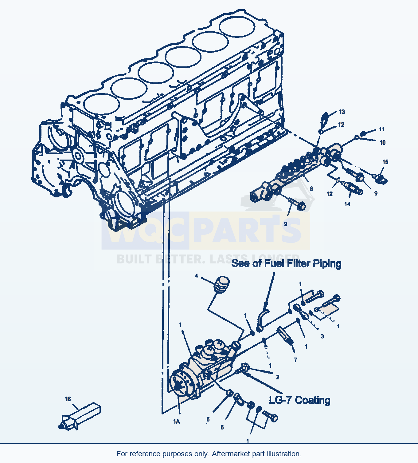Komatsu WA470-5 Injection System parts diagram