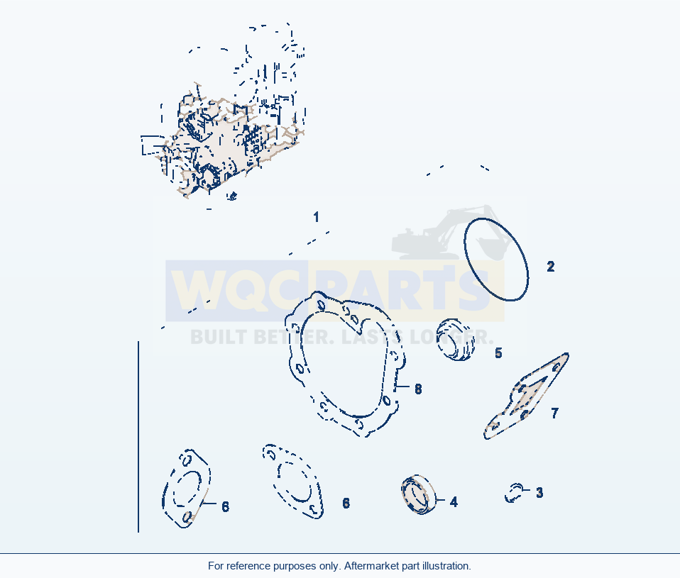 Komatsu WA470-5 Joint Kit, Water Pump (Gj2K2658) parts diagram