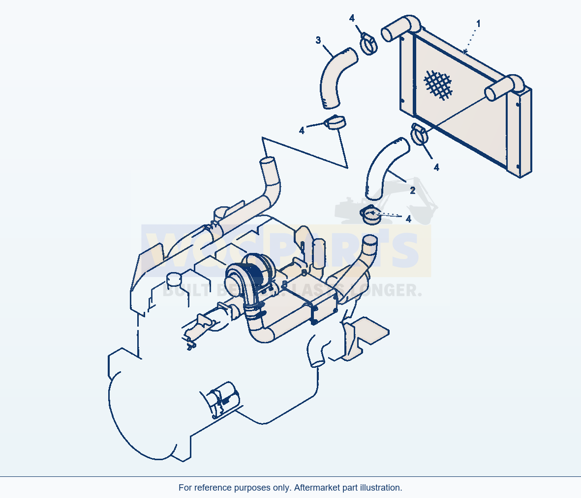 Komatsu WA470-5 Turbocharger, Aftercooler (Gj2K2676) parts diagram