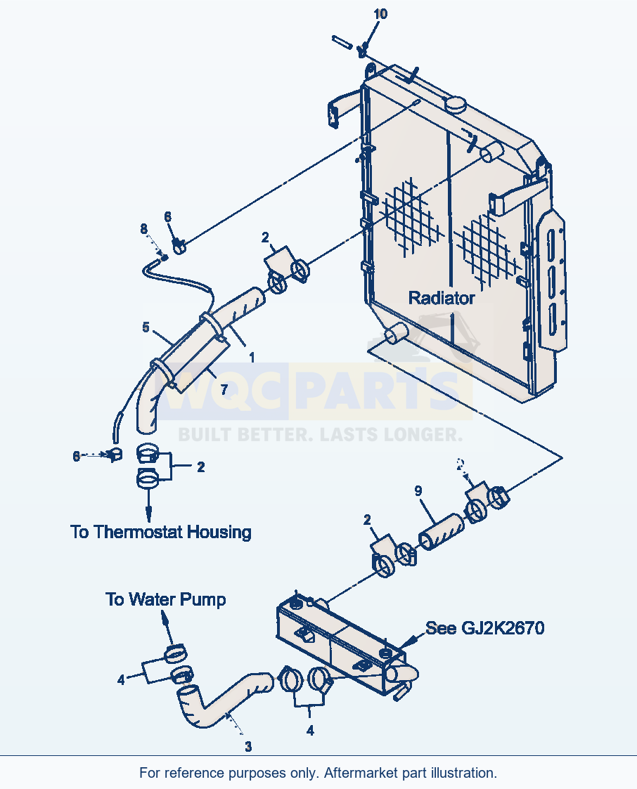 Komatsu WA470-5 Cooling Water Pipes (Gj2K2675) parts diagram