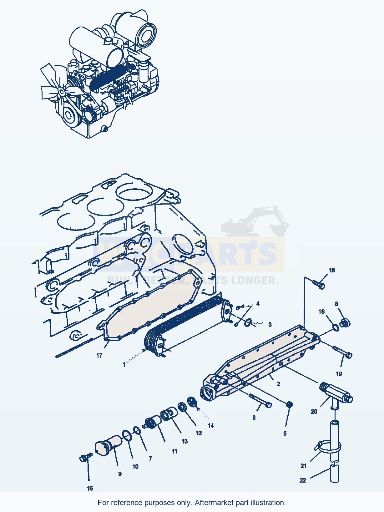 Komatsu WA470-5 Engine Oil Cooling (Gj2K2677) parts diagram