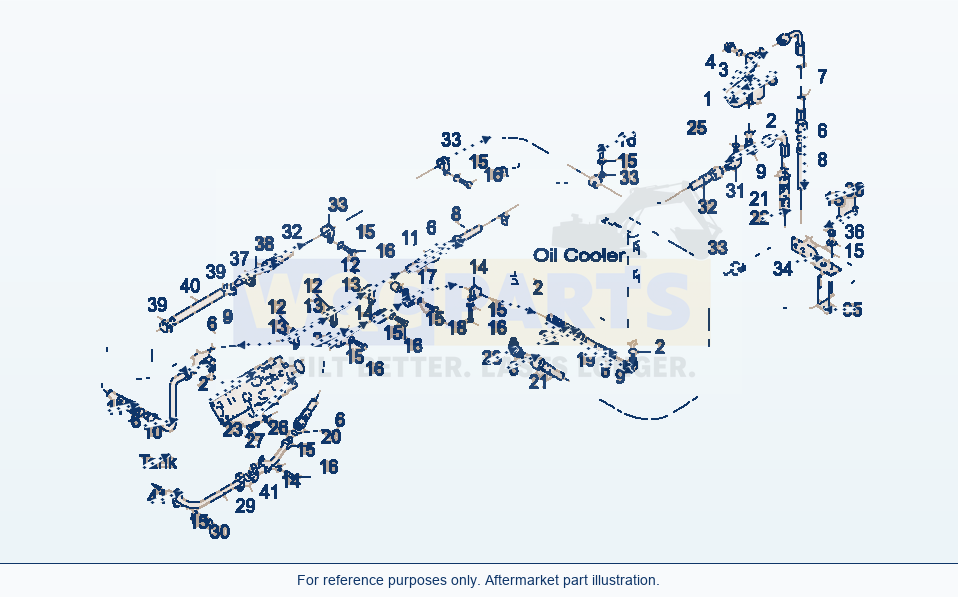 Komatsu WA470-5 Hydraulic Oil Cooling parts diagram