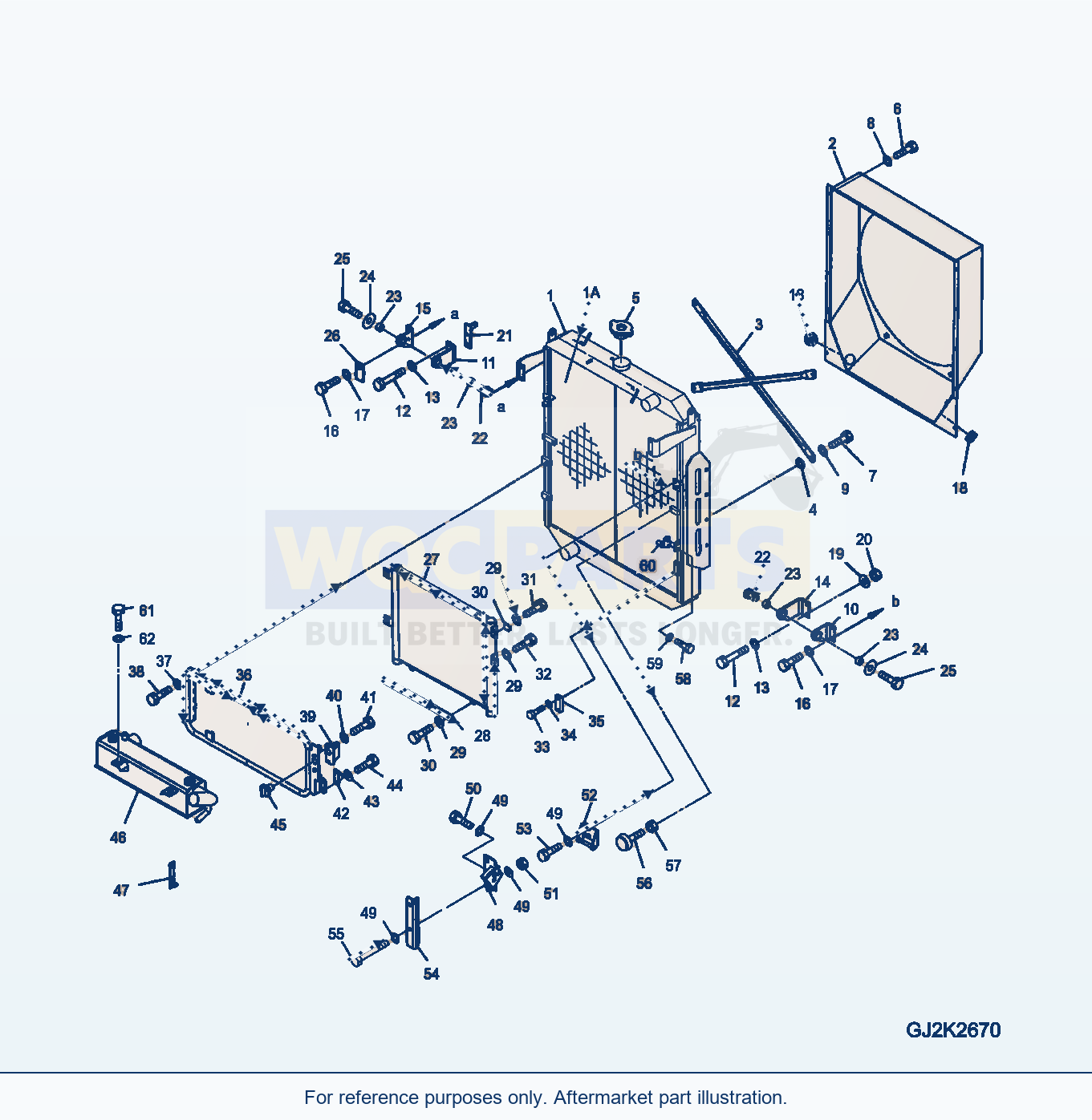 Komatsu WA470-5 Radiator (Gj2K2670) parts diagram