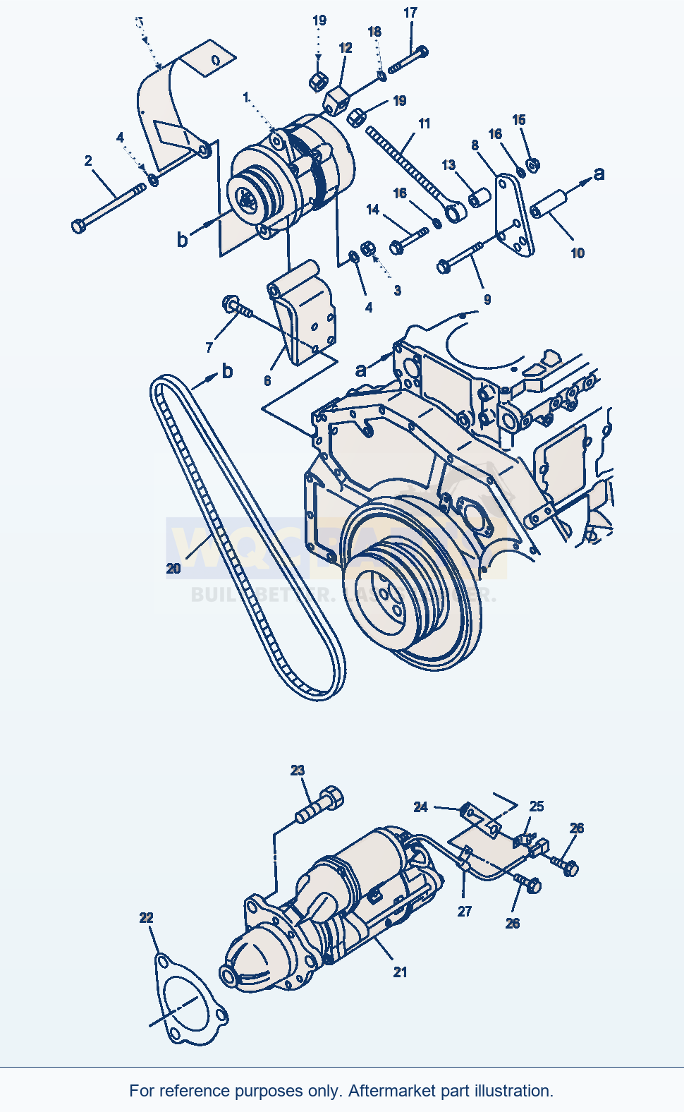 Komatsu WA470-5 Alternator And Starter Motor parts diagram
