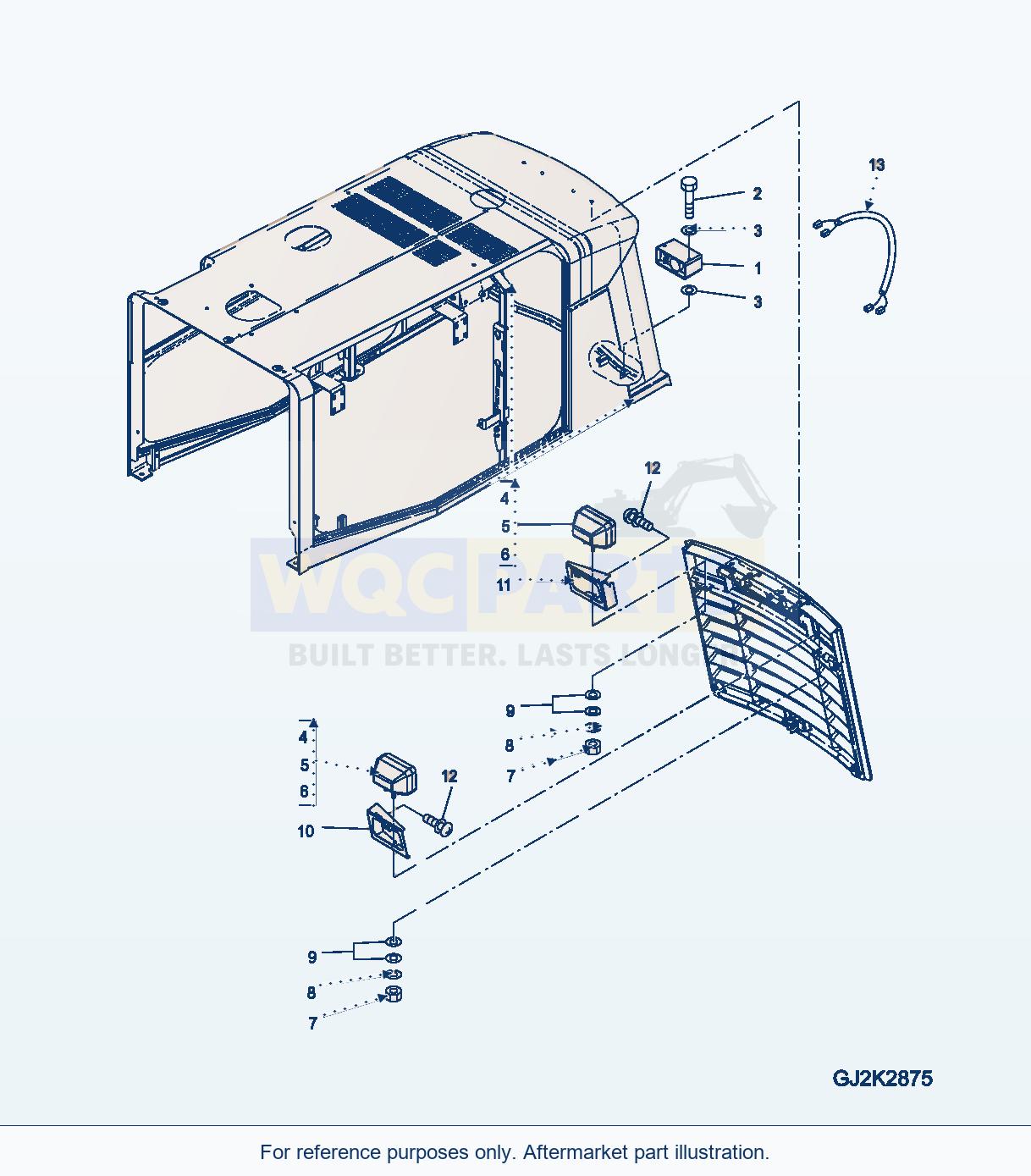 Komatsu WA470-5 Back-Up Alarm (Gj2K2875) parts diagram