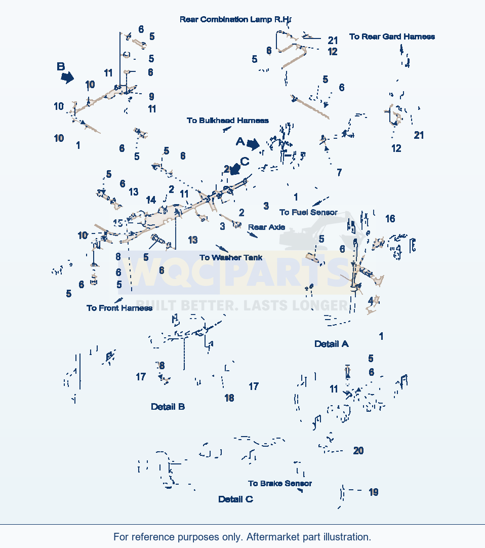 Komatsu WA470-5 Electric System, Rear Frame (Gj2K2686) parts diagram