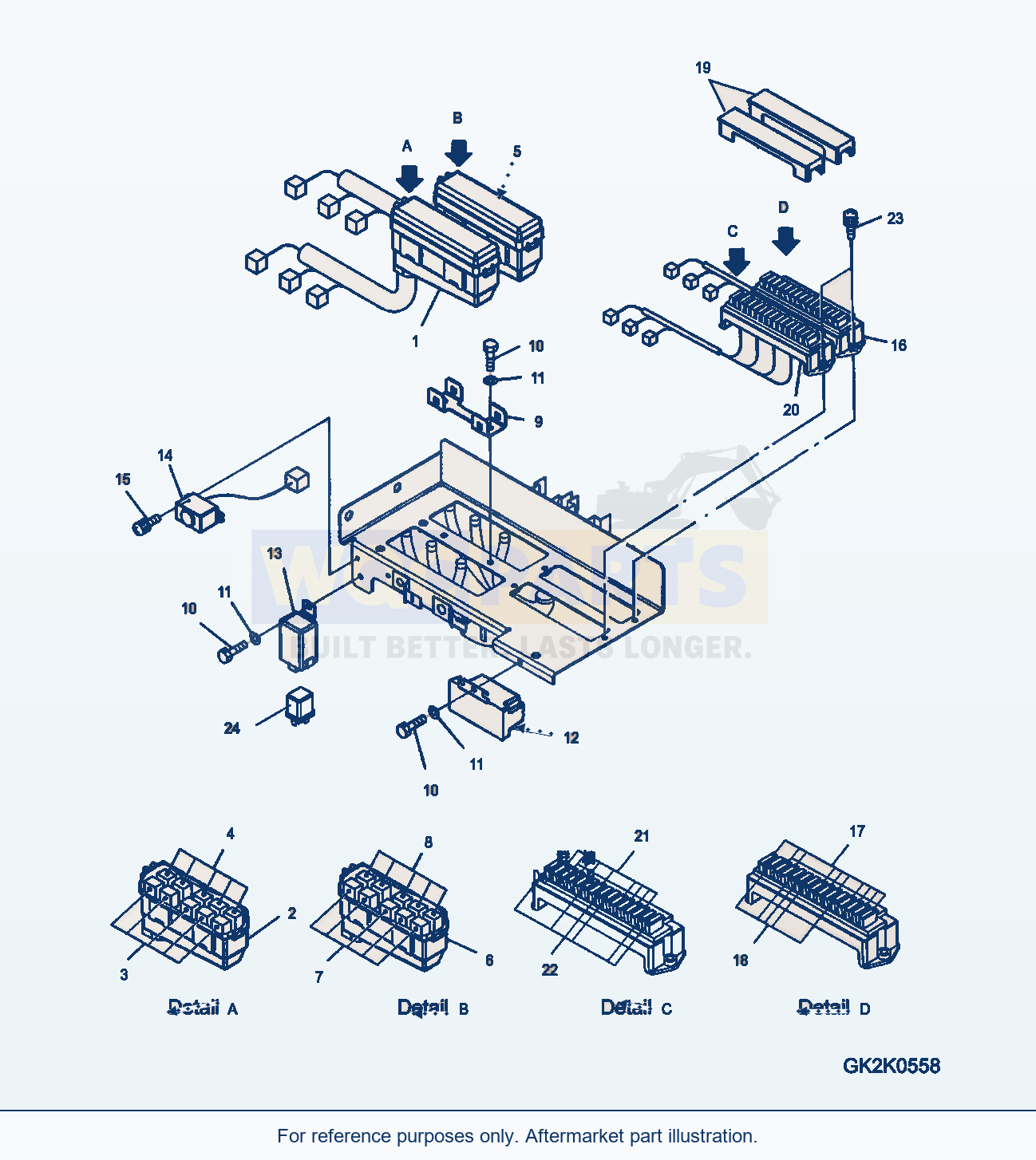 Komatsu WA470-5 Electric System, Relay (Gk2K0558) parts diagram
