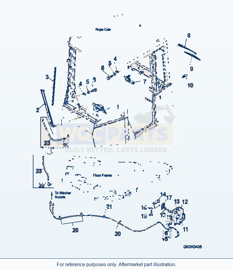 Komatsu WA470-5 Windshield-Wiper - Washer System (Gk2K0405) parts diagram