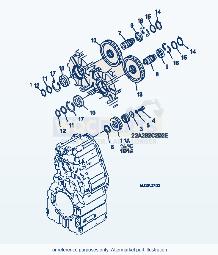 Komatsu WA470-5 Gears And Shafts (Gj2K2703) parts diagram