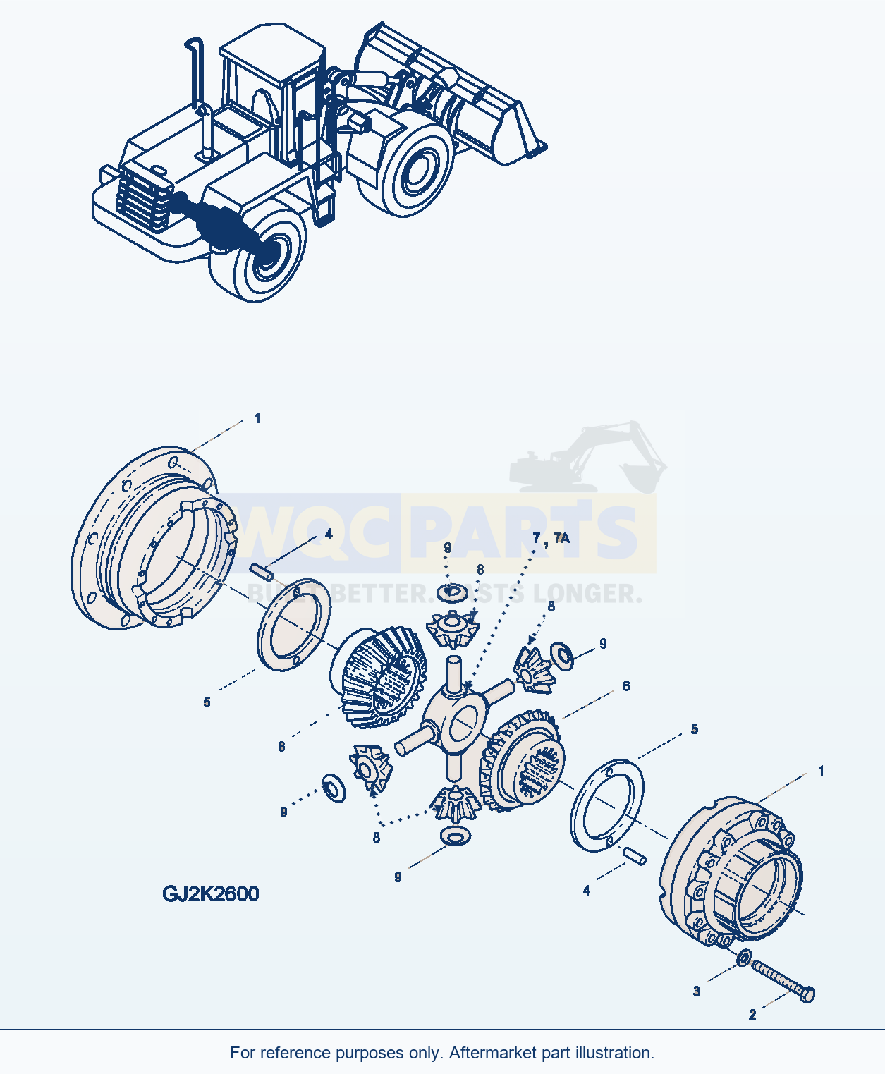 Komatsu WA470-5 Axle Insert — Differential (Gj2K2600) parts diagram
