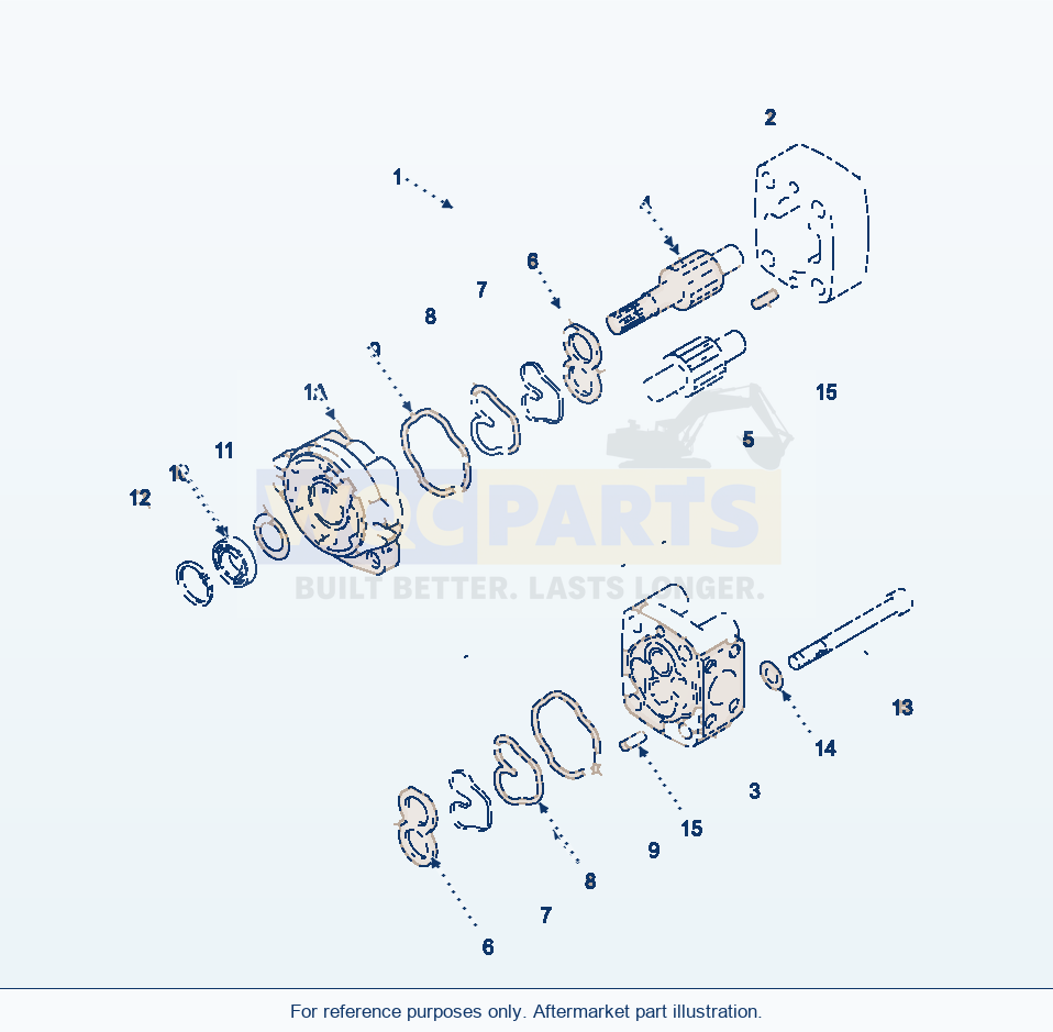 Komatsu WA470-5 Emergency Steering Pump (Gj2K2959) parts diagram