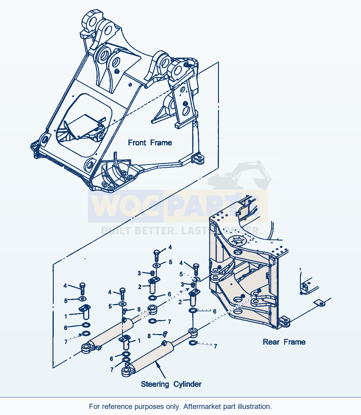Komatsu WA470-5 Steering Cylinder And Pipings (Gj2K2629) parts diagram
