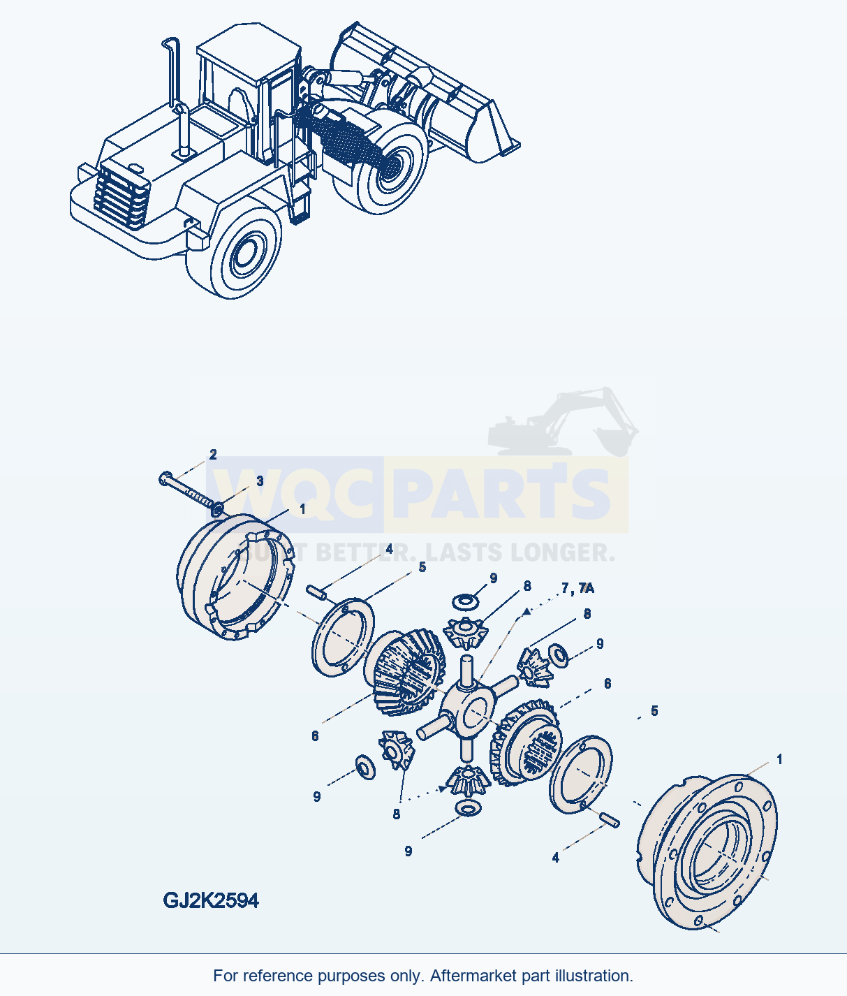 Komatsu WA470-5 Axle Insert — Differential (Gj2K2594) parts diagram