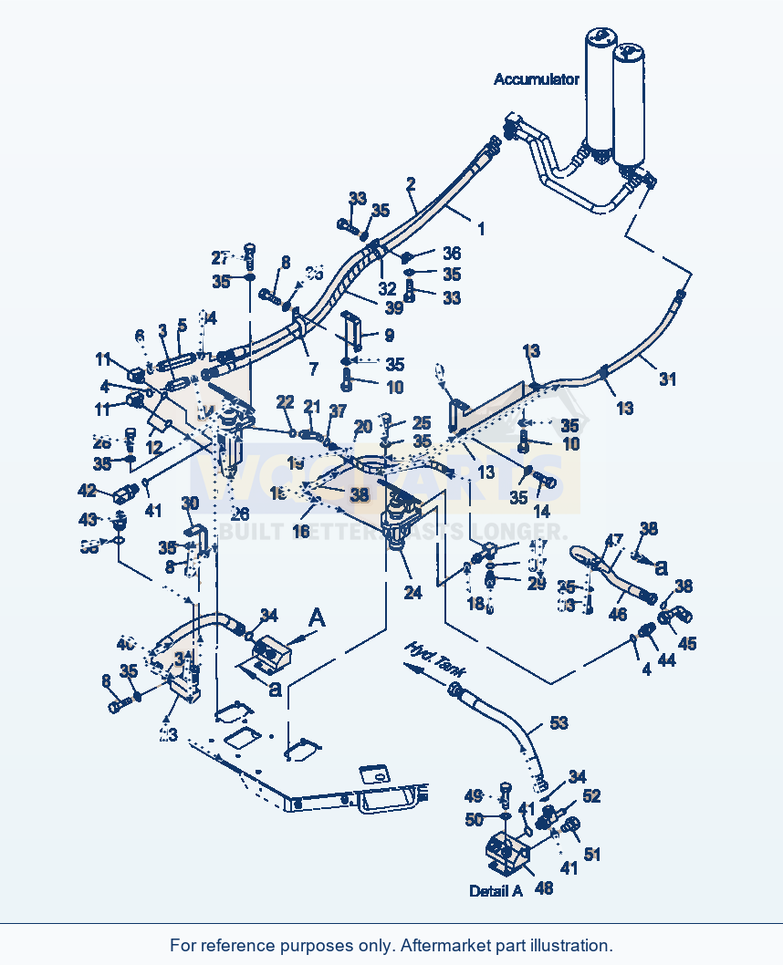 Komatsu WA470-5 Brake Valve, Pipings parts diagram