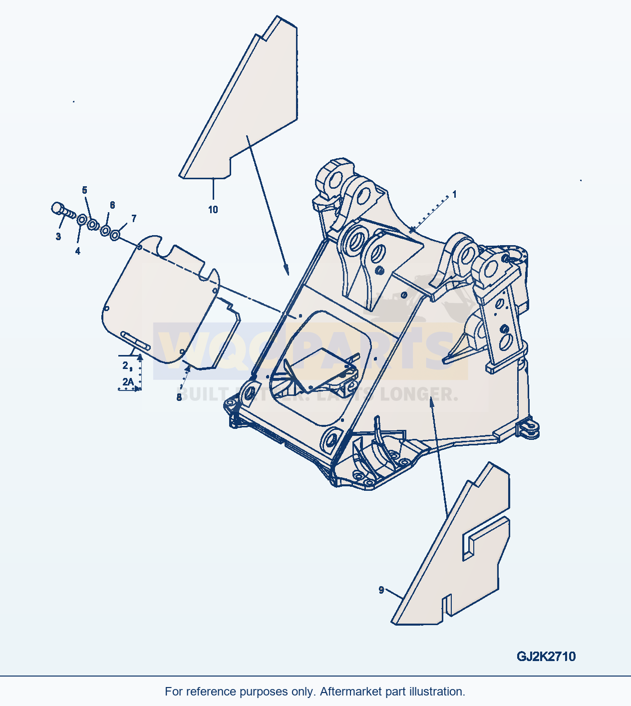 Komatsu WA470-5 Front Frame (Gj2K2710) parts diagram