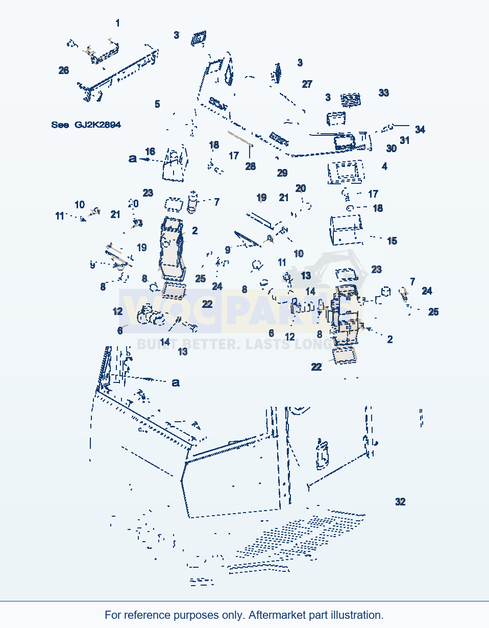 Komatsu WA470-5 Soundproofing Of Cabin parts diagram