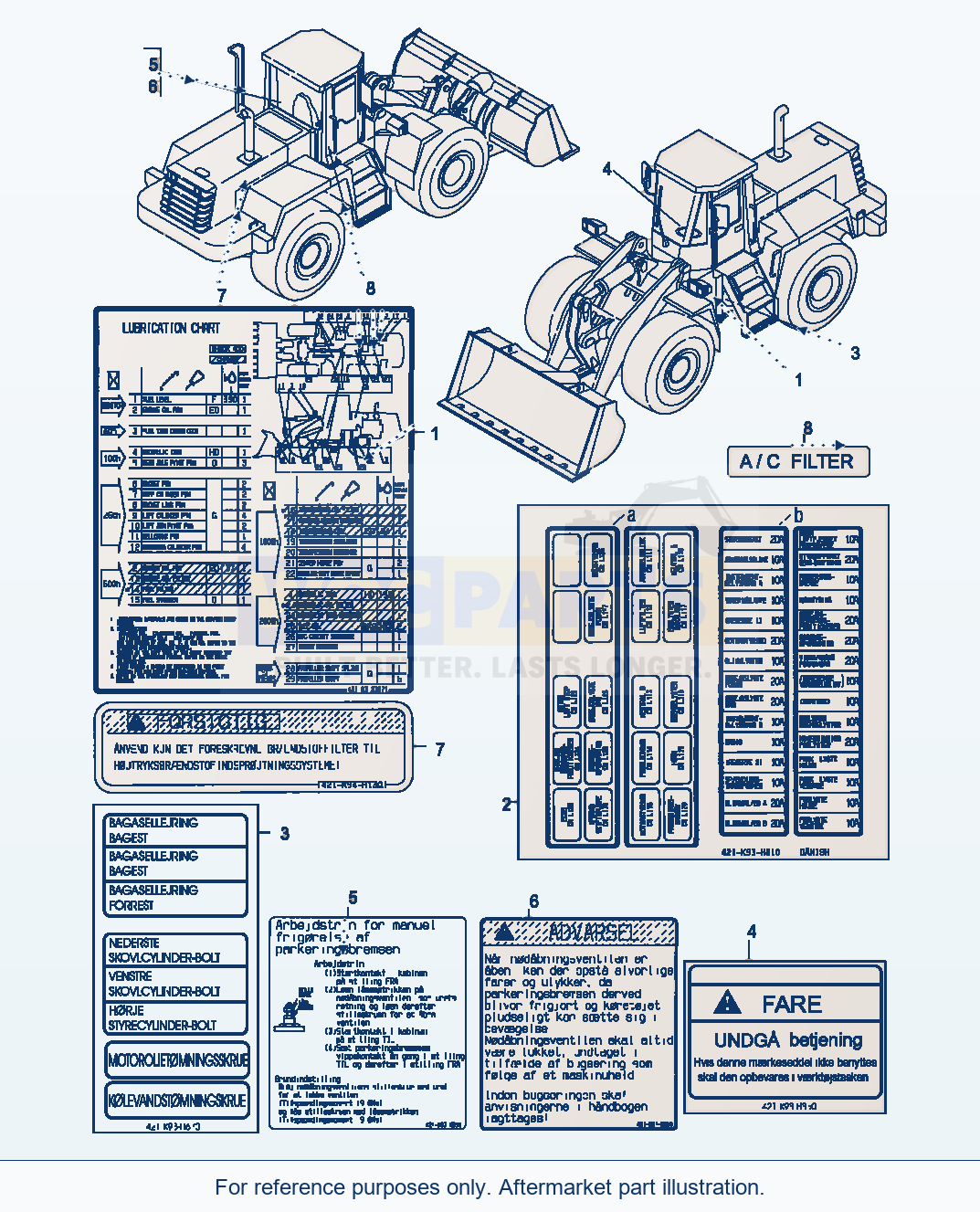 Komatsu WA470-5 Decals, Danish (Gj2K2976) parts diagram