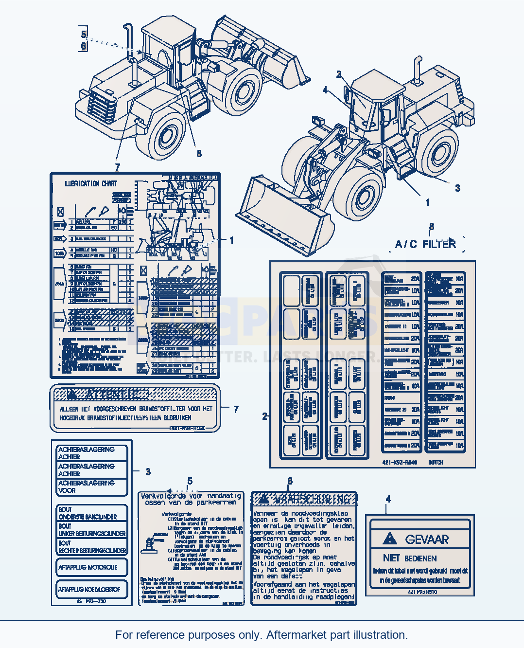 Komatsu WA470-5 Decals, Dutch (Gj2K2979) parts diagram