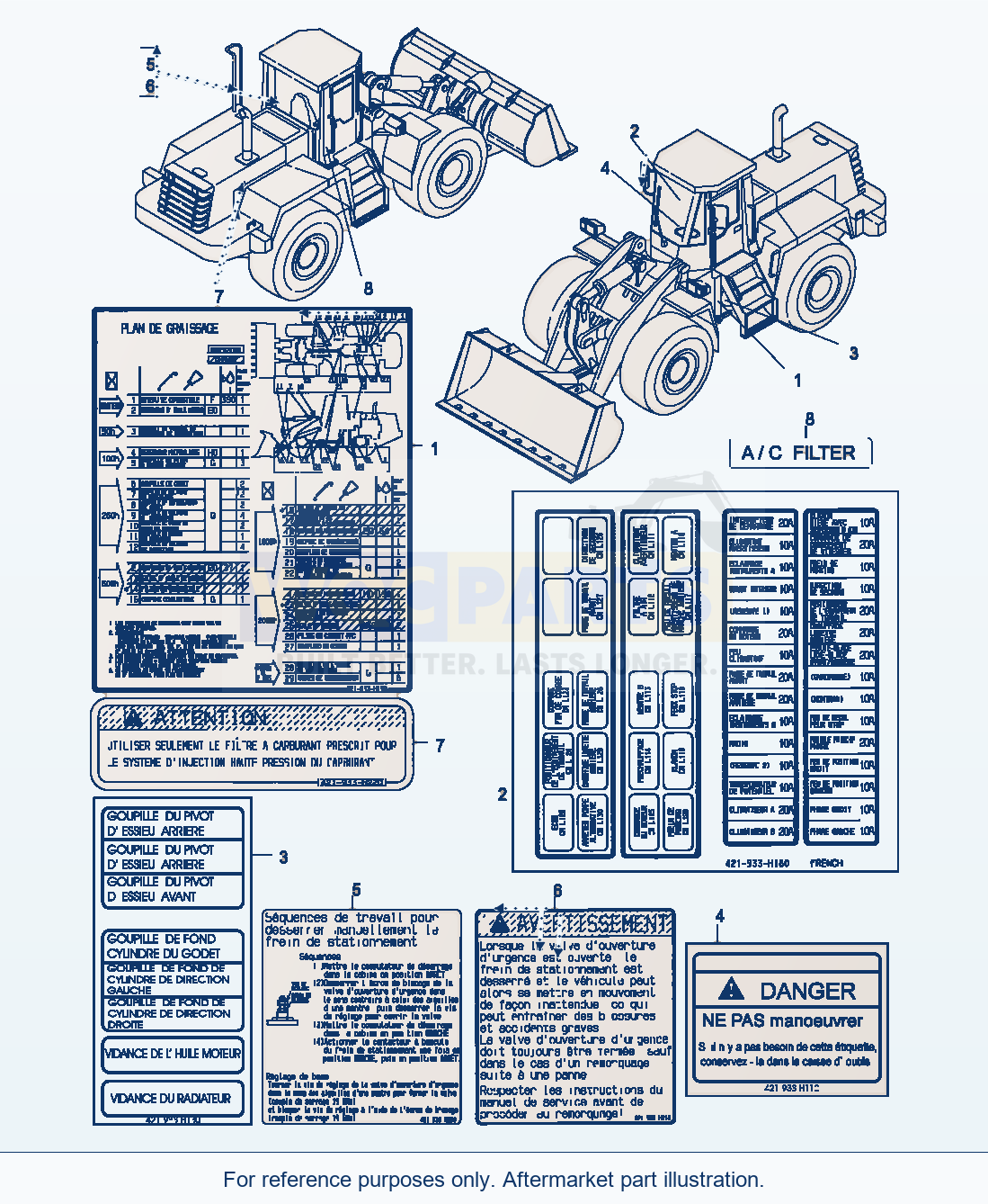 Komatsu WA470-5 Decals, French (Gj2K2972) parts diagram