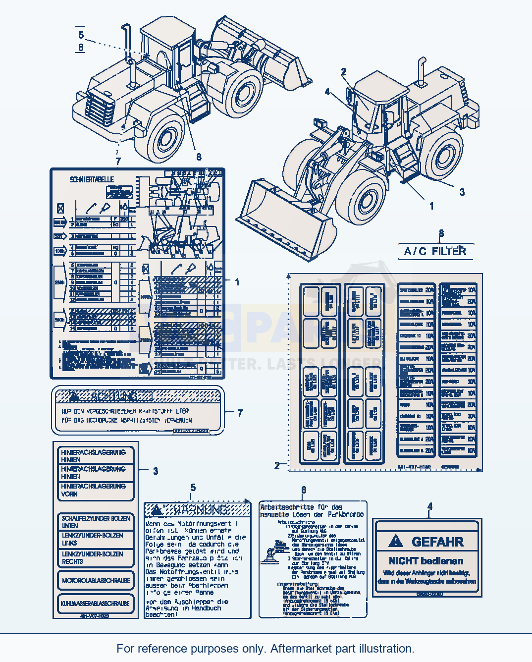 Komatsu WA470-5 Decals, German (Gj2K2970) parts diagram