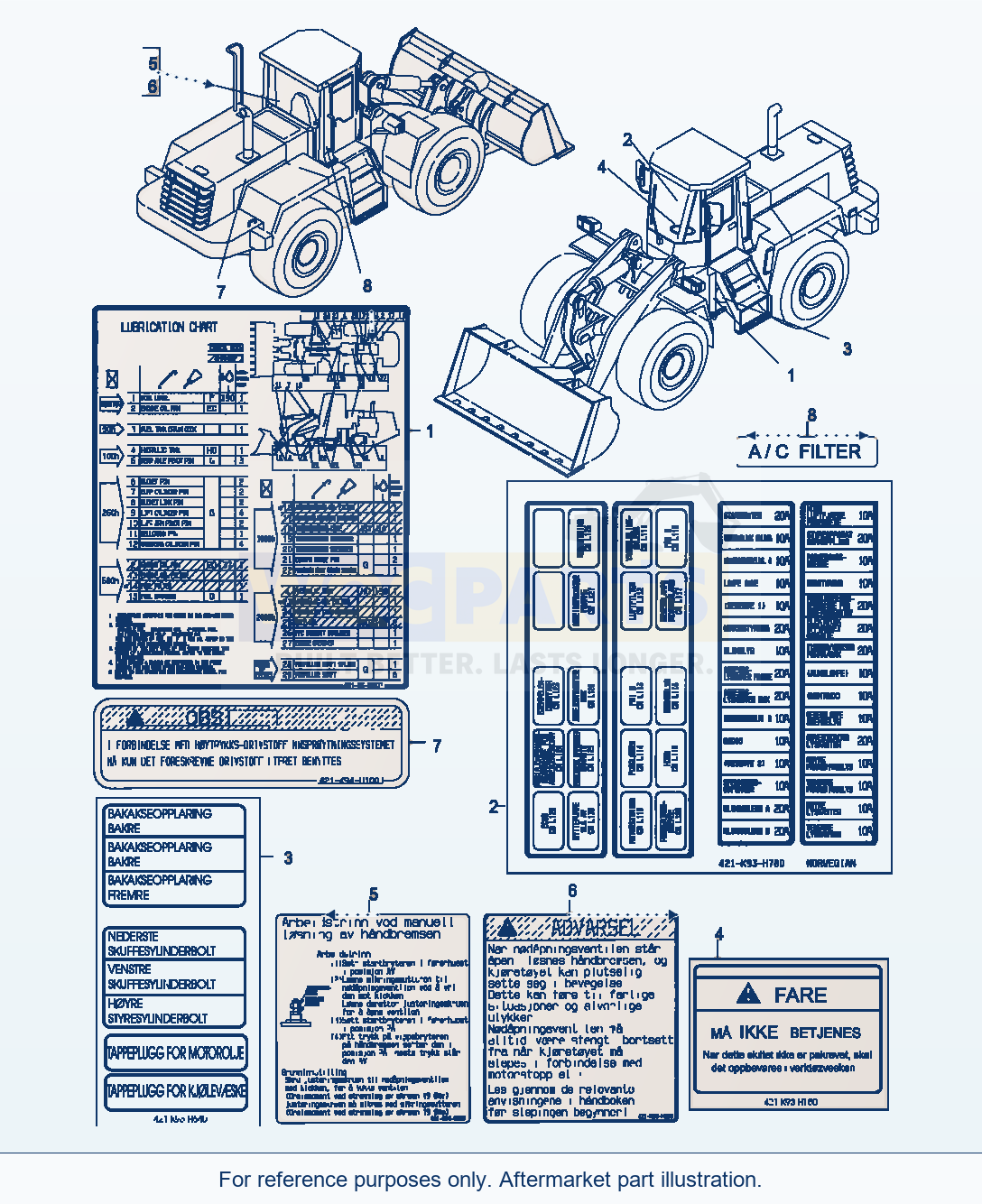 Komatsu WA470-5 Decals, Norwegian (Gj2K2978) parts diagram