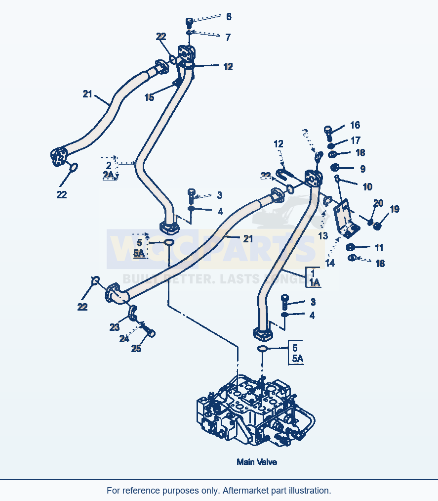 Komatsu WA470-5 Bucket Cylinder And Pipings (Gj2K2863) parts diagram