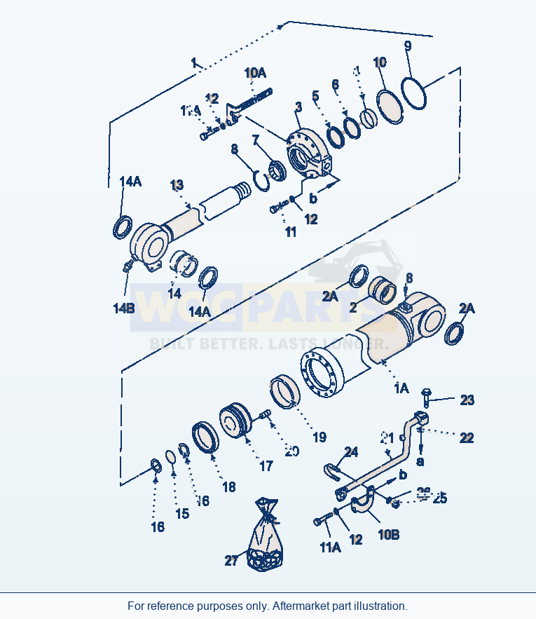Komatsu WA470-5 Bucket Cylinder (Gj2K2606) parts diagram