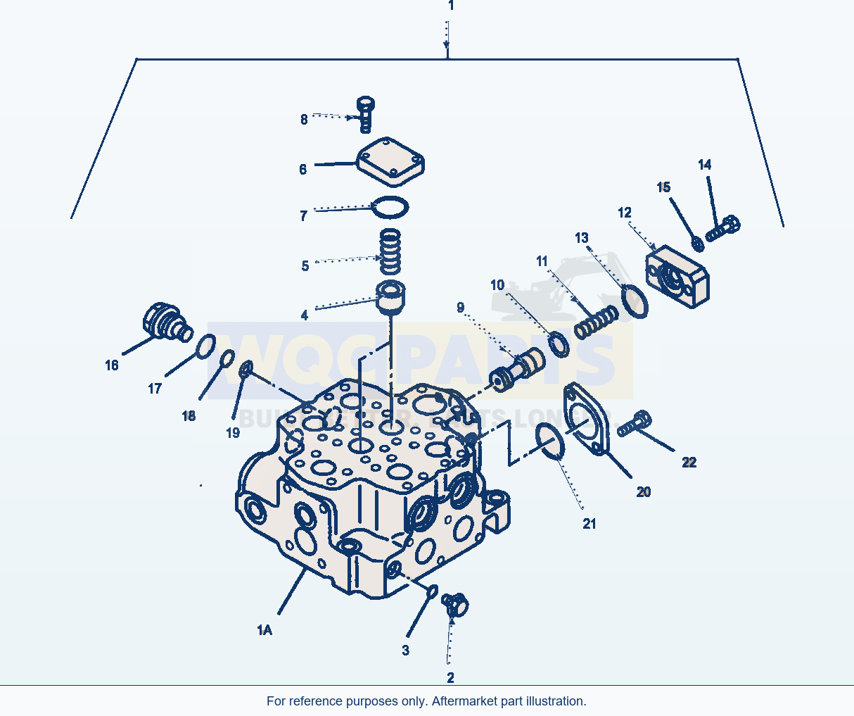 Komatsu WA470-5 Control Valve, Two Ways (Gj2K2610) parts diagram