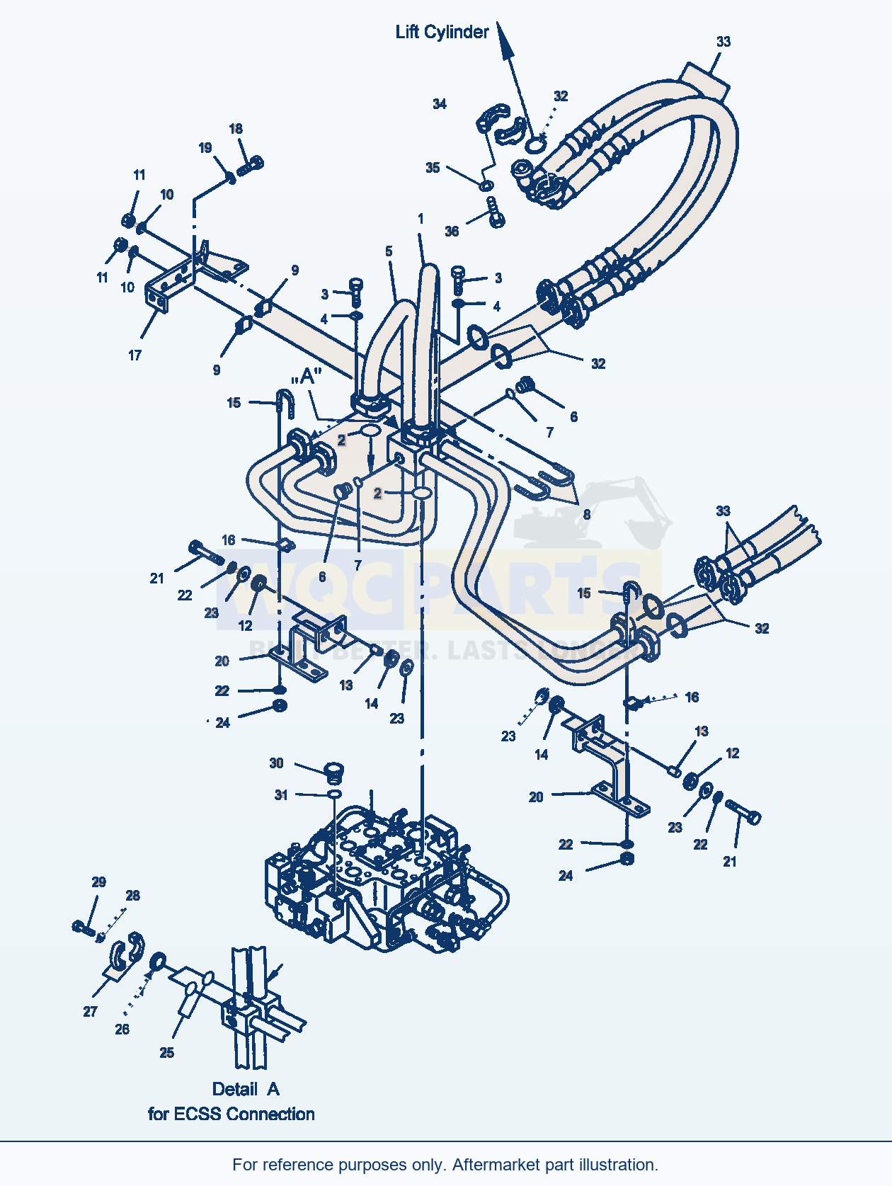Komatsu WA470-5 Lift Cylinder And Pipings (Gj2K2862) parts diagram