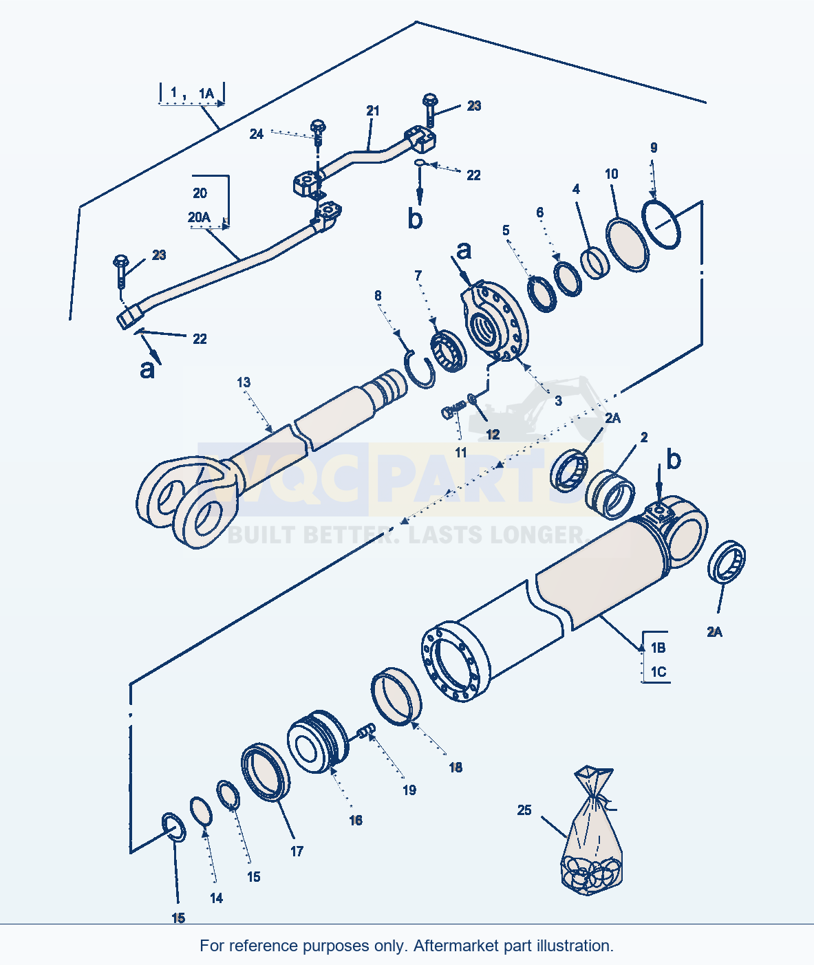Komatsu WA470-5 Lift Cylinder (Gj2K2644) parts diagram