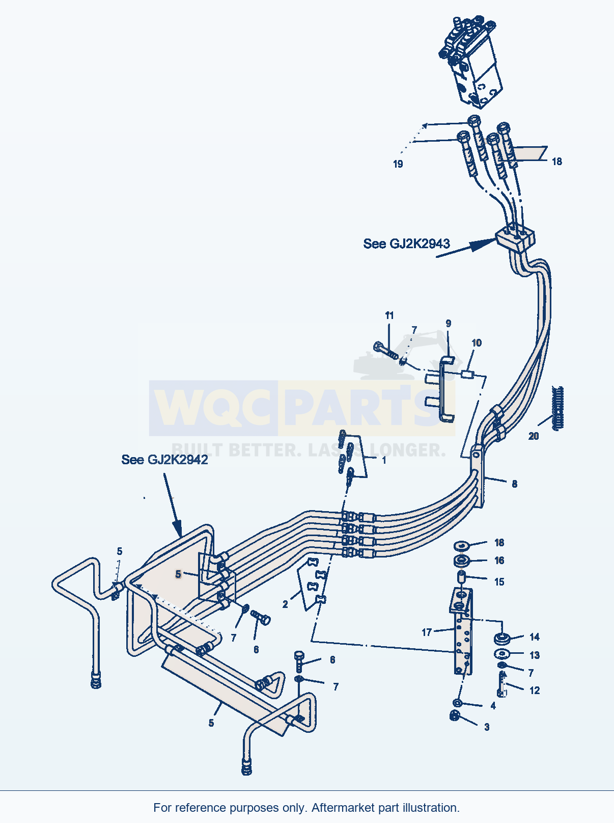 Komatsu WA470-5 Pipings For Remote Control Valve (Gj2K2941) parts diagram
