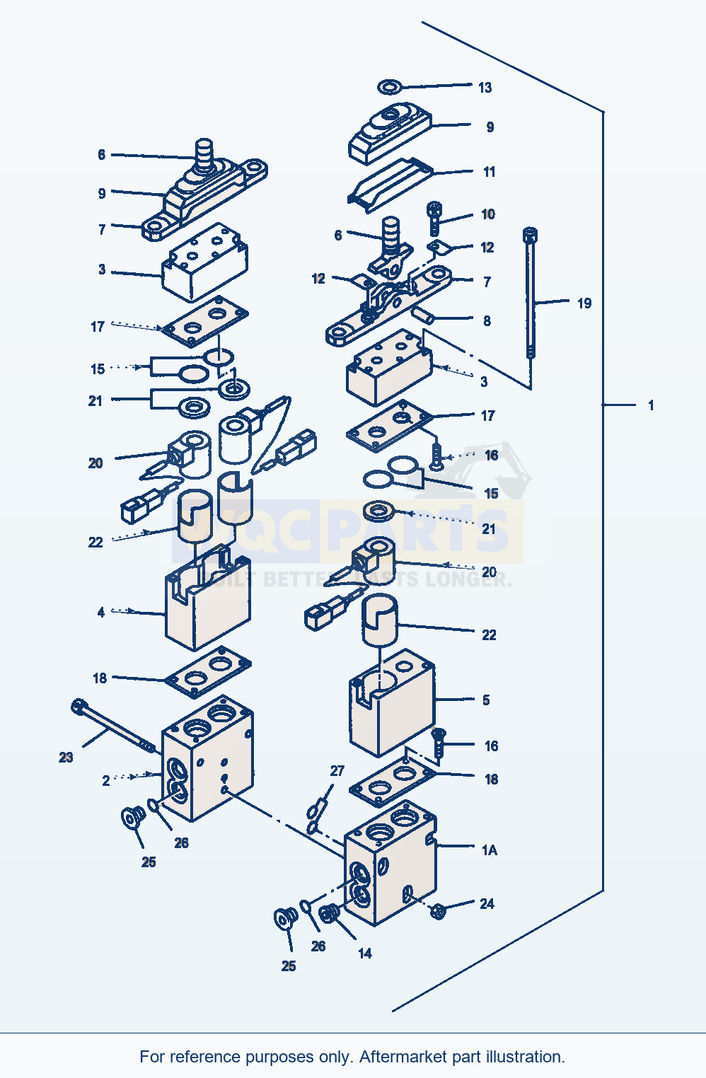 Komatsu WA470-5 Remote Control Valve (Gj2K2609) parts diagram