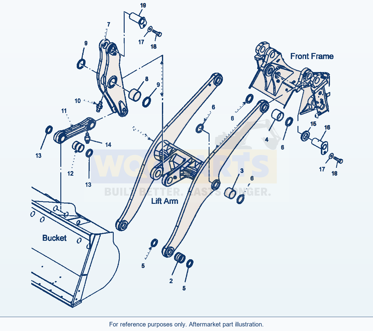 Komatsu WA470-5 Boom (Gj2K2713) parts diagram