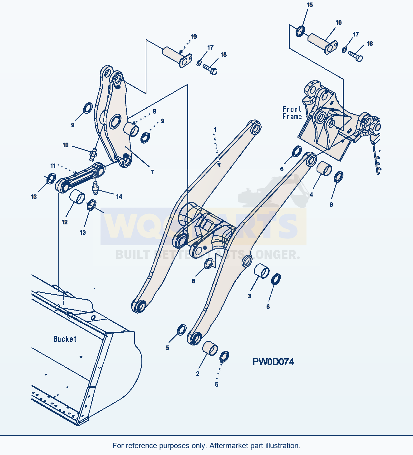 Komatsu WA470-5 Boom High Lift parts diagram