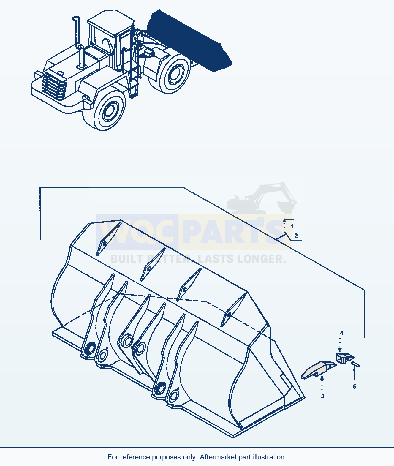 Komatsu WA470-5 Bucket, Wedge Bucket (Gj2K0092) parts diagram