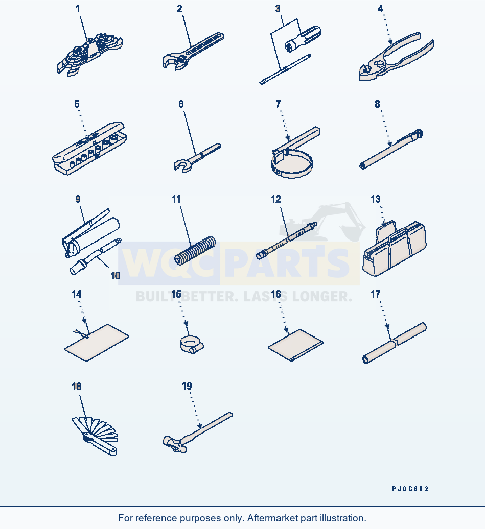 Komatsu WA470-5 Tool (Except Japan) parts diagram