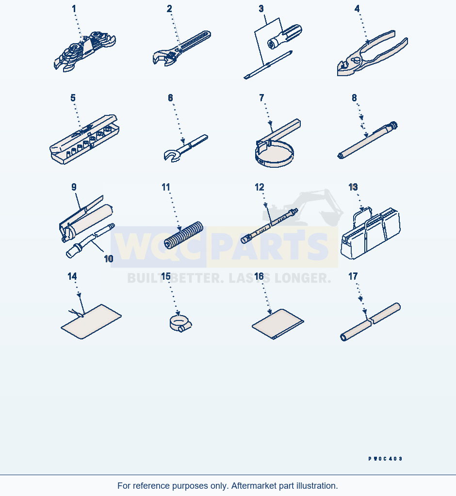 Komatsu WA470-5 Tool parts diagram