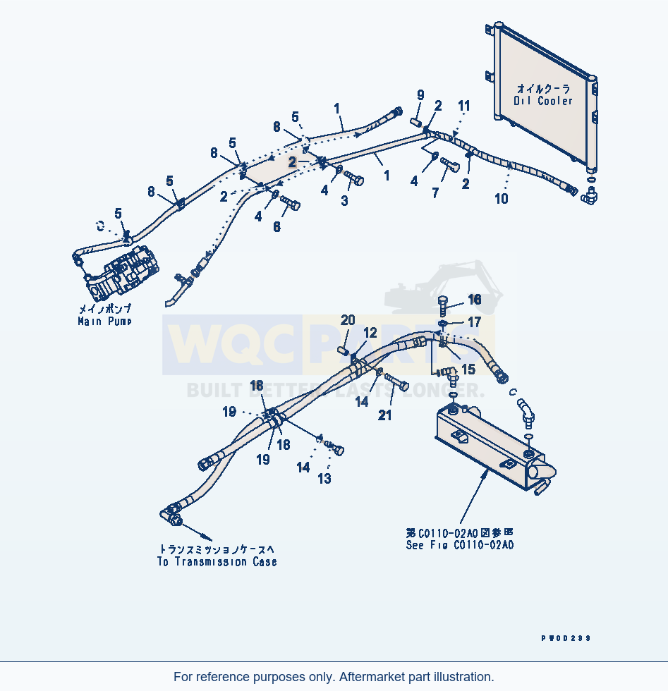 Komatsu WA470-5 Cooling Line Serial 70001-UP parts diagram