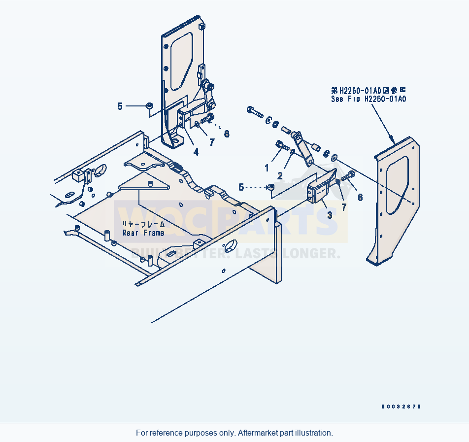 Komatsu WA470-5 Radiator (Bracket)(#80100-) parts diagram