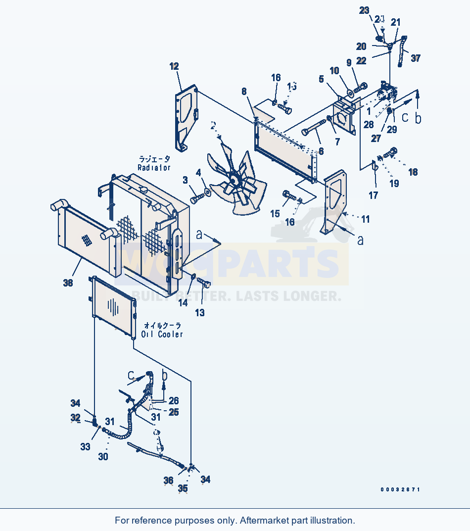 Komatsu WA470-5 Radiator (Fan Drive)(#80100-80633) parts diagram